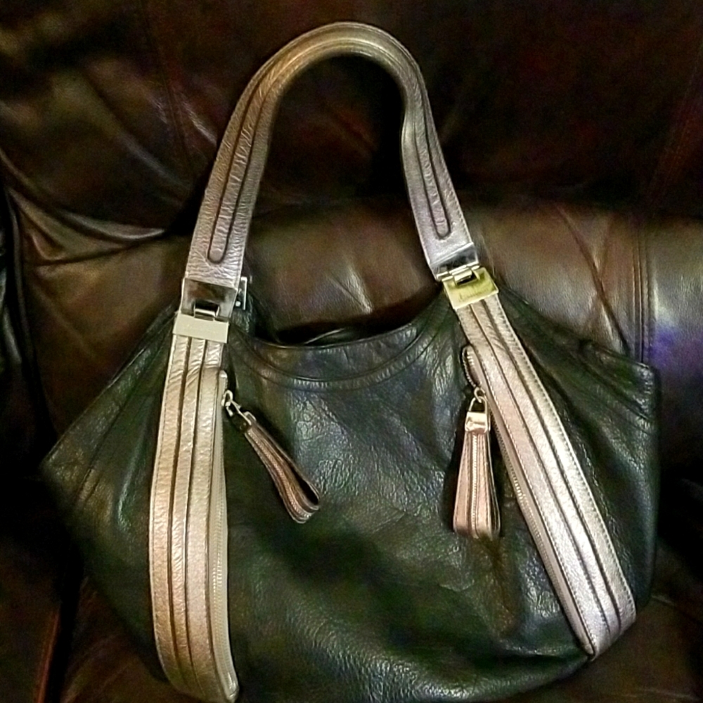 Bruce Makowsky purse, black and silver